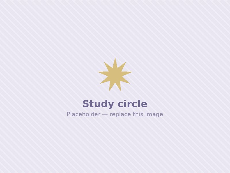 A study circle gathered around a table